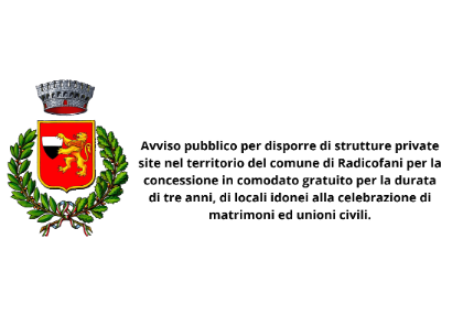 Avviso location private per matrimoni e unioni civili 