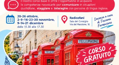 Volantino corso d’inglese gratuito a Radicofani